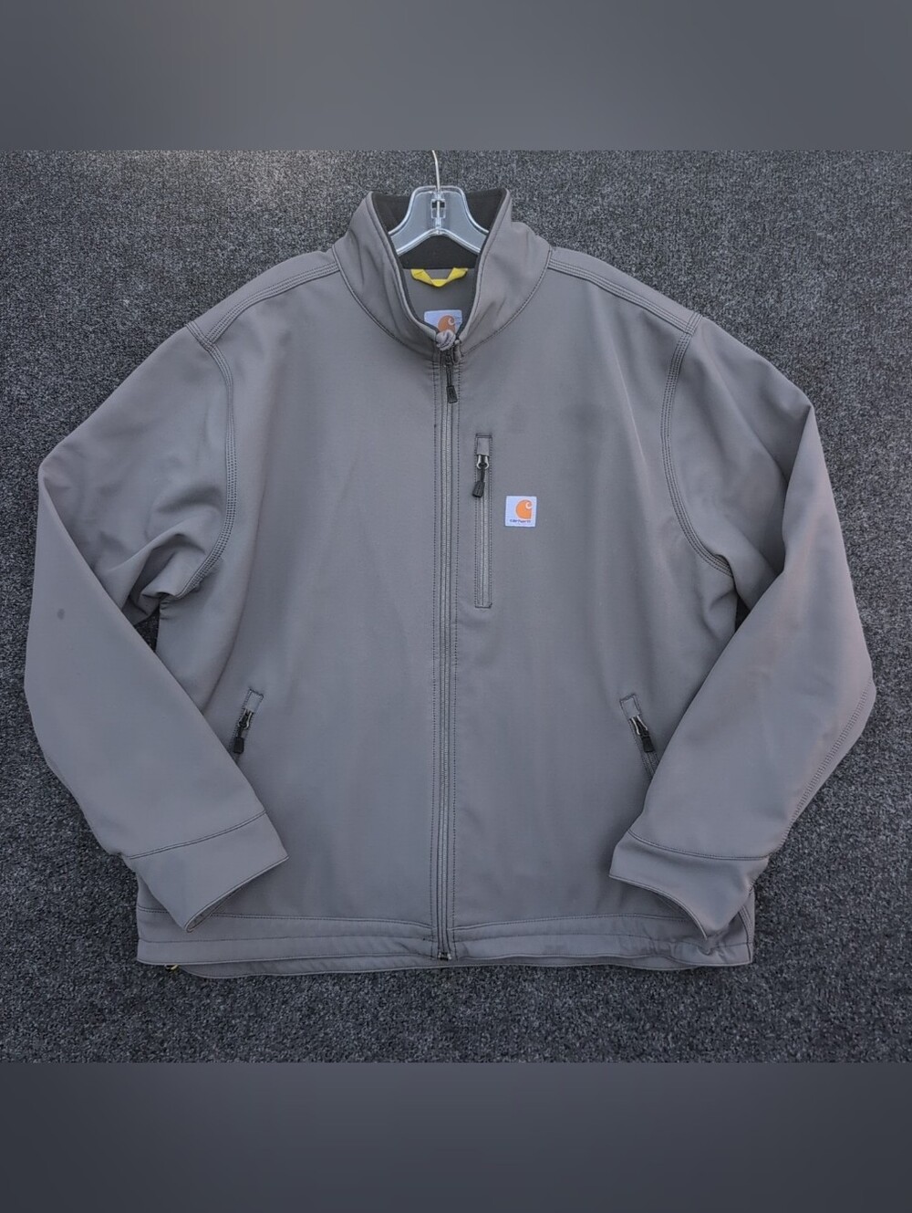 Carhartt Crowley Jacket XXL Gray Softshell Fleece Lined Water Resistant Work